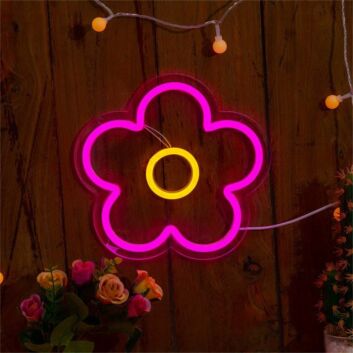 Blume LED-Neonschild für Wohnzimmer und Kinderzimmer