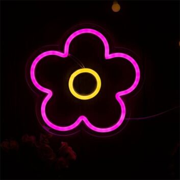 Blume LED-Neonschild für Wohnzimmer und Kinderzimmer