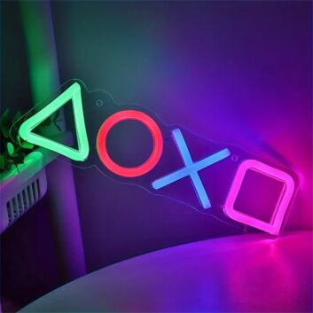 Spielcontroller Tasten Symbole LED-Neonschild für Gamingzimmer und Wohnzimmer