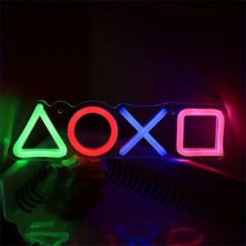 Spielcontroller Tasten Symbole LED-Neonschild für Gamingzimmer und Wohnzimmer