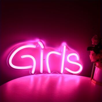 Girls LED Neonschild als moderne Wanddekoration