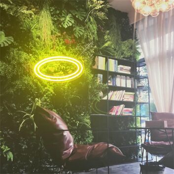 Ovalform LED-Neonschild für Wohnzimmer Schlafzimmer
