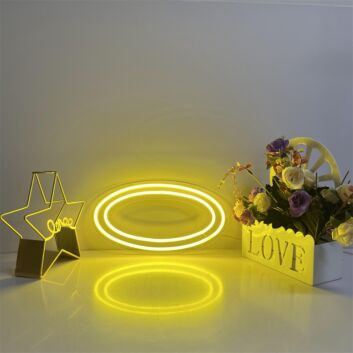 Ovalform LED-Neonschild für Wohnzimmer Schlafzimmer
