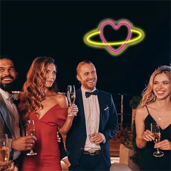 Herz mit Ring LED-Neonschild für Party Event