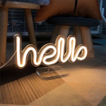 Brighten Up Your Space: Mini Hello LED Neon Sign for Home, Office, and Event Welcomes