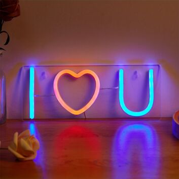Enhance Romantic Ambiance at Home, Weddings, and Anniversaries with I Love You Shaped Red LED Neon Sign.