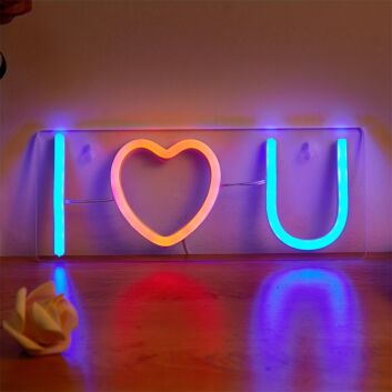 Enhance Romantic Ambiance at Home, Weddings, and Anniversaries with I Love You Shaped Red LED Neon Sign.