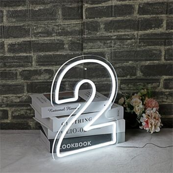 Celebrate in Style: LED Neon Birthday Number 2 LED Neon Sign for Memorable Second Birthdays, Kids' Rooms, and Milestone Parties
