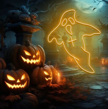 Geisterfigur LED-Neonschild für Halloween Party