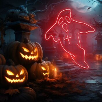 Geisterfigur LED-Neonschild für Halloween Party