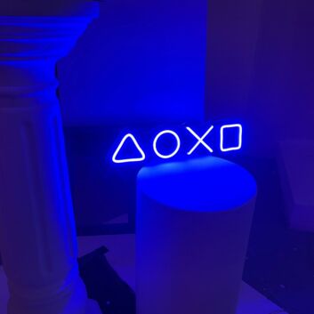 △○×□ Gaming Symbole LED Neonschild – Neon Wandlicht für Gaming Room