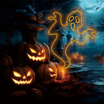 Geisterfigur LED-Neonschild für Halloween Party
