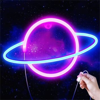 Planet mit Ring LED-Neonschild Wohnzimmer Schlafzimmer