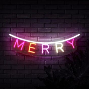 MERRY LED-Neonschild Wohnzimmer Weihnachten
