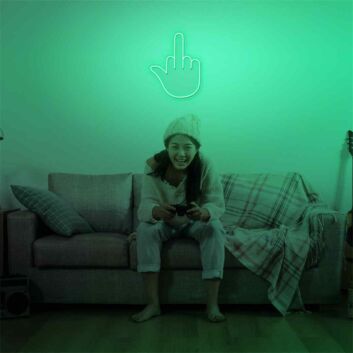 Infuse Edgy Vibes into Your Home, Office, or Bar with the Middle Finger LED Neon Sign.