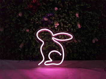 sitzender Hase LED-Neonschild Wohnzimmer Kinderzimmer