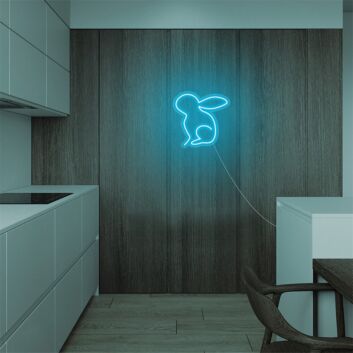 sitzender Hase LED-Neonschild Wohnzimmer Kinderzimmer