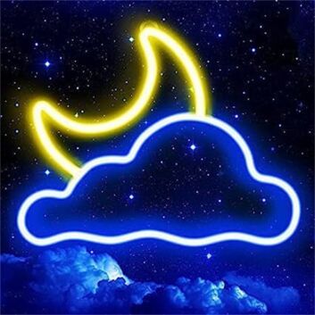 Mond und Wolke LED-Neonschild Schlafzimmer Wohnzimmer