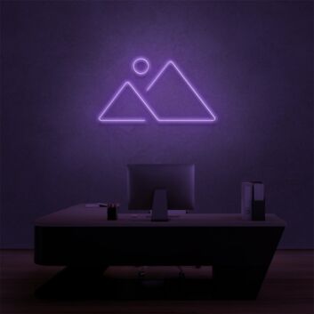 Berglandschaft mit Sonne LED-Neonschild Wohnzimmer Schlafzimmer