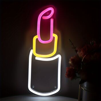 Brighten Up Your Bedroom, Beauty Salon, or Boutique with the Multi Color Lipstick Wall LED Neon Sign.