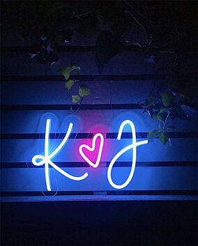 K ♥ J LED-Neonschild für Hochzeit und Wohnkultur