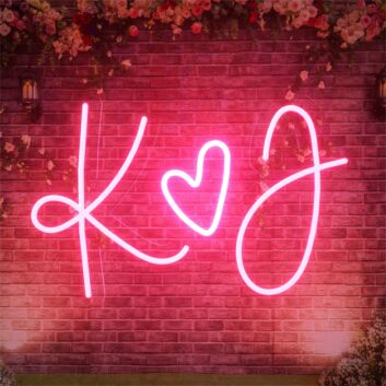 K ♥ J LED-Neonschild Hochzeit Event