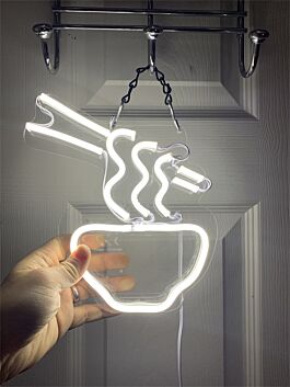 Schüssel mit Nudeln und Essstäbchen LED-Neonschild für Restaurant Küche