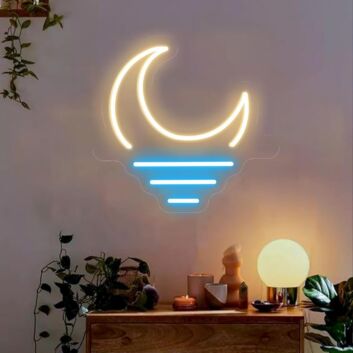 Halbmond über Wasser LED-Neonschild Wohnzimmer Schlafzimmer