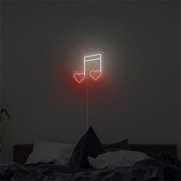 Musiknote mit Herzen LED-Neonschild Schlafzimmer Wohnzimmer