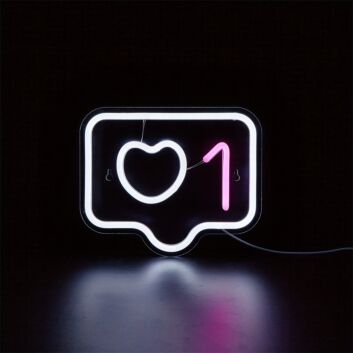 Like Benachrichtigungssymbol mit Herz und Zahl 1 LED-Neonschild Wohnzimmer Arbeitszimmer