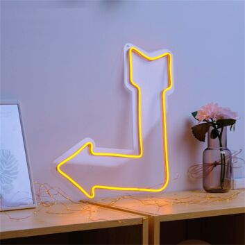 Brighten Up Your Space: Versatile Orange Arrow LED Neon Sign for Home, Office, and Event Decor