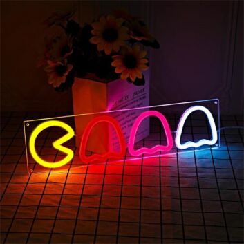 Pac-Man und Geister LED-Neonschild Gamingzimmer Bar