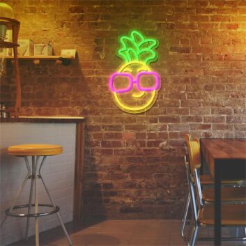 Ananas mit Sonnenbrille LED-Neonschild für Wohnzimmer Bar