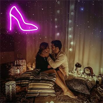 Add a Flirty Flare to Your Bedroom, Boutique, or Girls&#039; Night with the Pink High Heels LED Neon Sign.