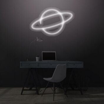 Planet mit Ring LED-Neonschild Home Office Wohnzimmer
