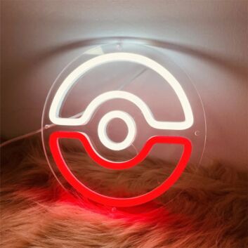 Pokéball Symbol LED-Neonschild für Gamingzimmer und Kinderzimmer