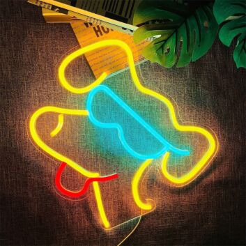 Hund mit Sonnenbrille LED-Neonschild Wohnzimmer Kinderzimmer