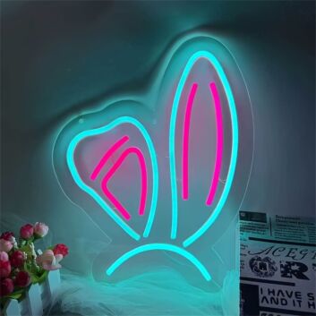 Hasenohren LED-Neonschild Wohnzimmer Kinderzimmer