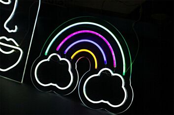 Regenbogen mit Wolken LED-Neonschild Wohnzimmer Kinderzimmer