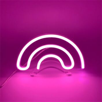 Brighten Up Any Space: Rainbow LED Neon Mini LED Neon Sign, Perfect for Home Decor, Office Ambiance, and Lively Bar Settings