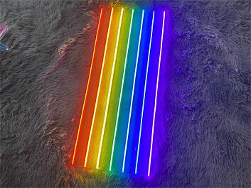Add a Splash of Color to Your Home, Office, or Nightlife Scene with the Versatile Rainbow LED Neon Sign.