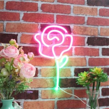 Rosenblüte LED-Neonschild Wohnzimmer Schlafzimmer