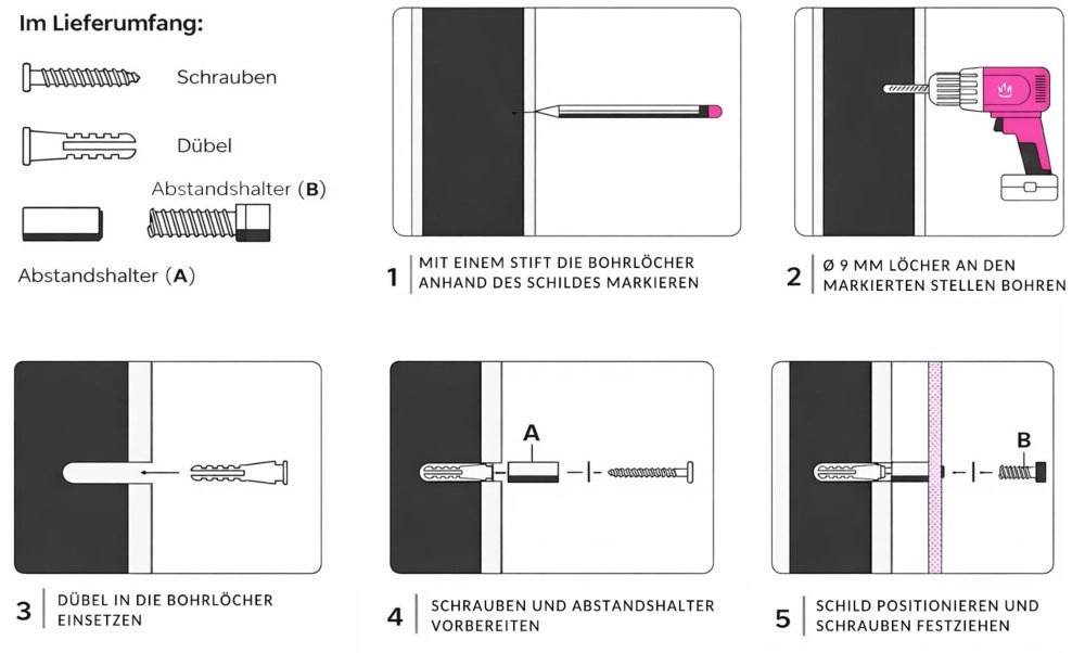 LED-Neonschild Montageanleitung Schritt für Schritt