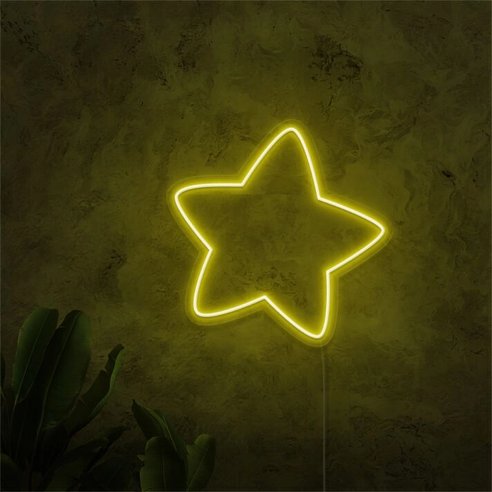 Transform Any Space into a Cosmic Oasis with Star LED Neon Sign Sketch and Etch Us - Perfect for Home Decor, Bars, and Stellar Events.