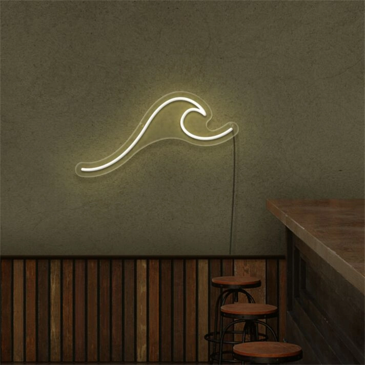 Enhance Your Space: Wave LED Neon Sign Sketch and Etch Us - Perfect for Home Decor, Offices, Bars, and Memorable Events