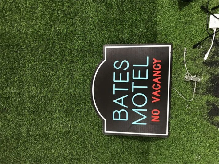 Brighten Your Bar, Office, or Home Decor with the Unique Bates Motel No Vacancy LED Neon Sign.