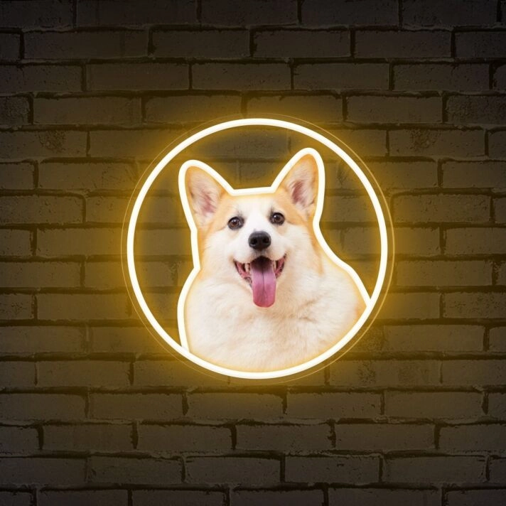 Customize Your Space: Neon Circle Portrait Personalized UV Neon Sign for Weddings, Bars, and Home Decor