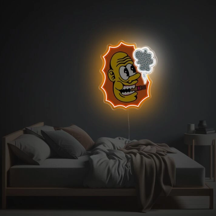Brighten Up Your Space: Smocking Yellow Man LED Neon Acrylic Artwork Perfect for Home Decor, Bars, and Unique Wedding Themes.