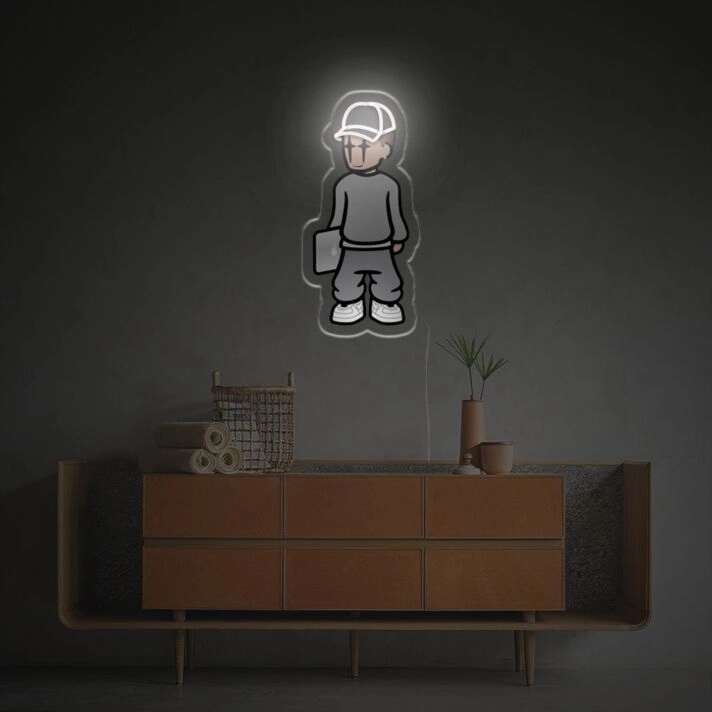 Brighten Your Home Decor, Office Ambiance, and Party Vibes with the Pop Cool Hight Street Man LED Neon Acrylic Artwork.