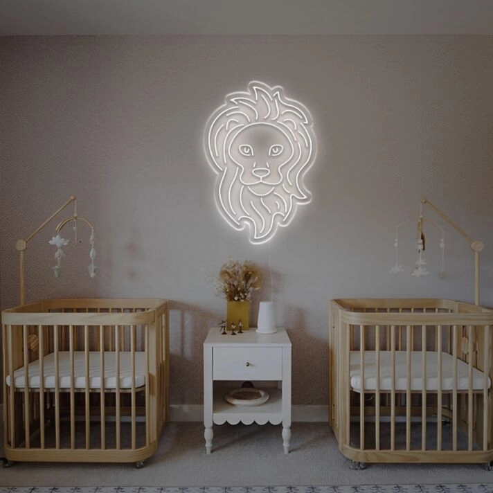 Brighten Up Your Space: Lion Head LED Neon Sign for Bars, Offices, and Trendy Home Decor.